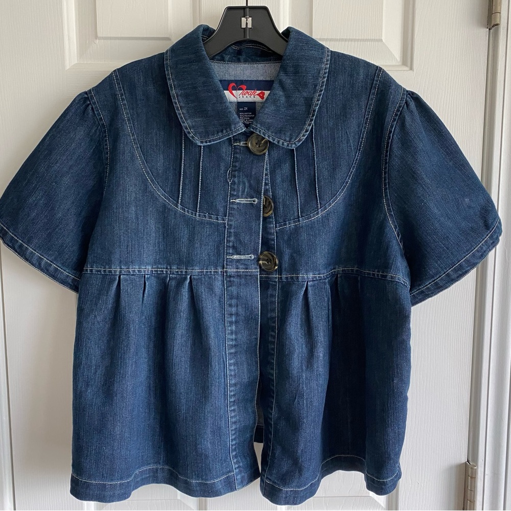 Ladies Mwak Jeans Denim Mid Waist Jacket 2X